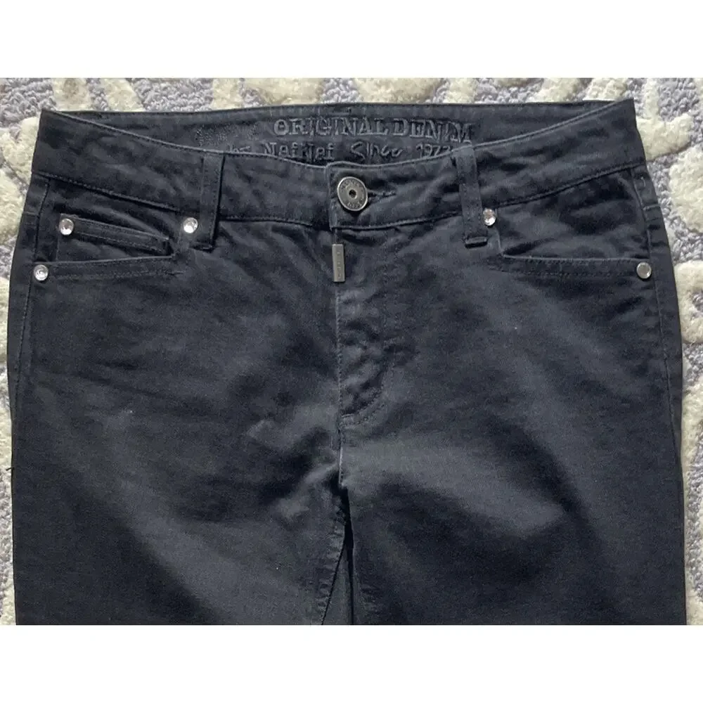 Vintage 90s Naf Naf Jeans Size 29x33 Rare Black bedazzled